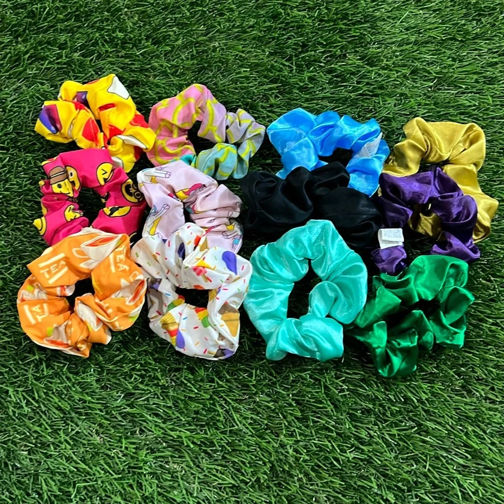 Silky and Fun Print -scrunchie Lot - 12 pieces